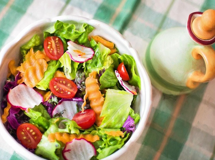 vegetable and vegetable salad, vegan food at home
