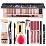 All in One Makeup Kit, 12 Colors Eyeshadow Palette, Nude Foundation, Lipstick Set, Eyebrow Soap,...