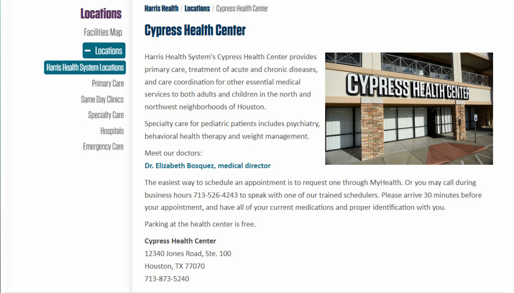 Clinics that accept the Houston Gold Card