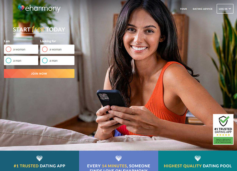 pages to meet a partner in the USA, eHarmony
