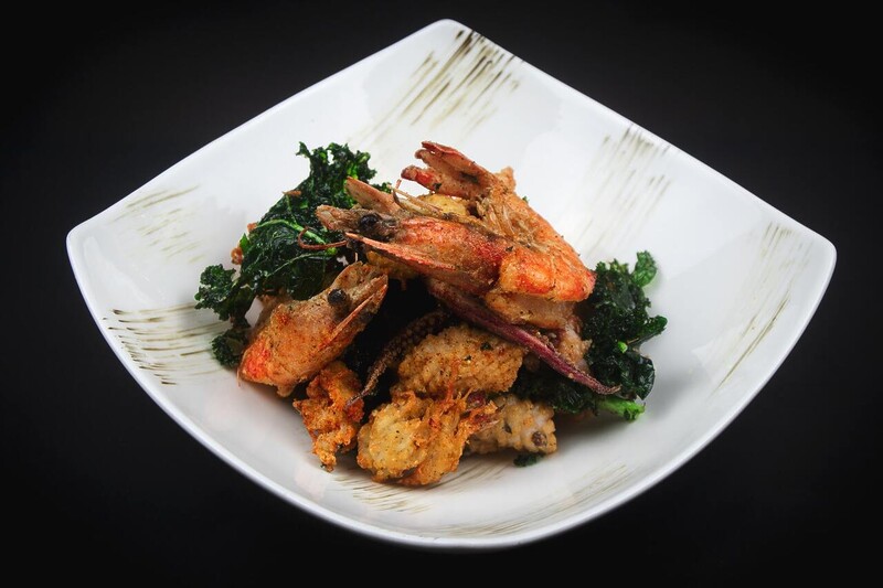 Seasoned shrimp with vegetables
